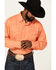 Image #3 - Roper Men's Poplin Long Sleeve Pearl Snap Western Shirt, Orange, hi-res