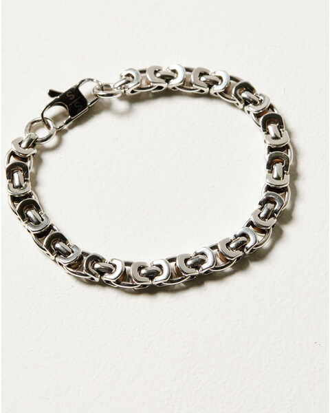 Image #3 - M & F Western Men's Silver Strike Chain Link Bracelet, Silver, hi-res