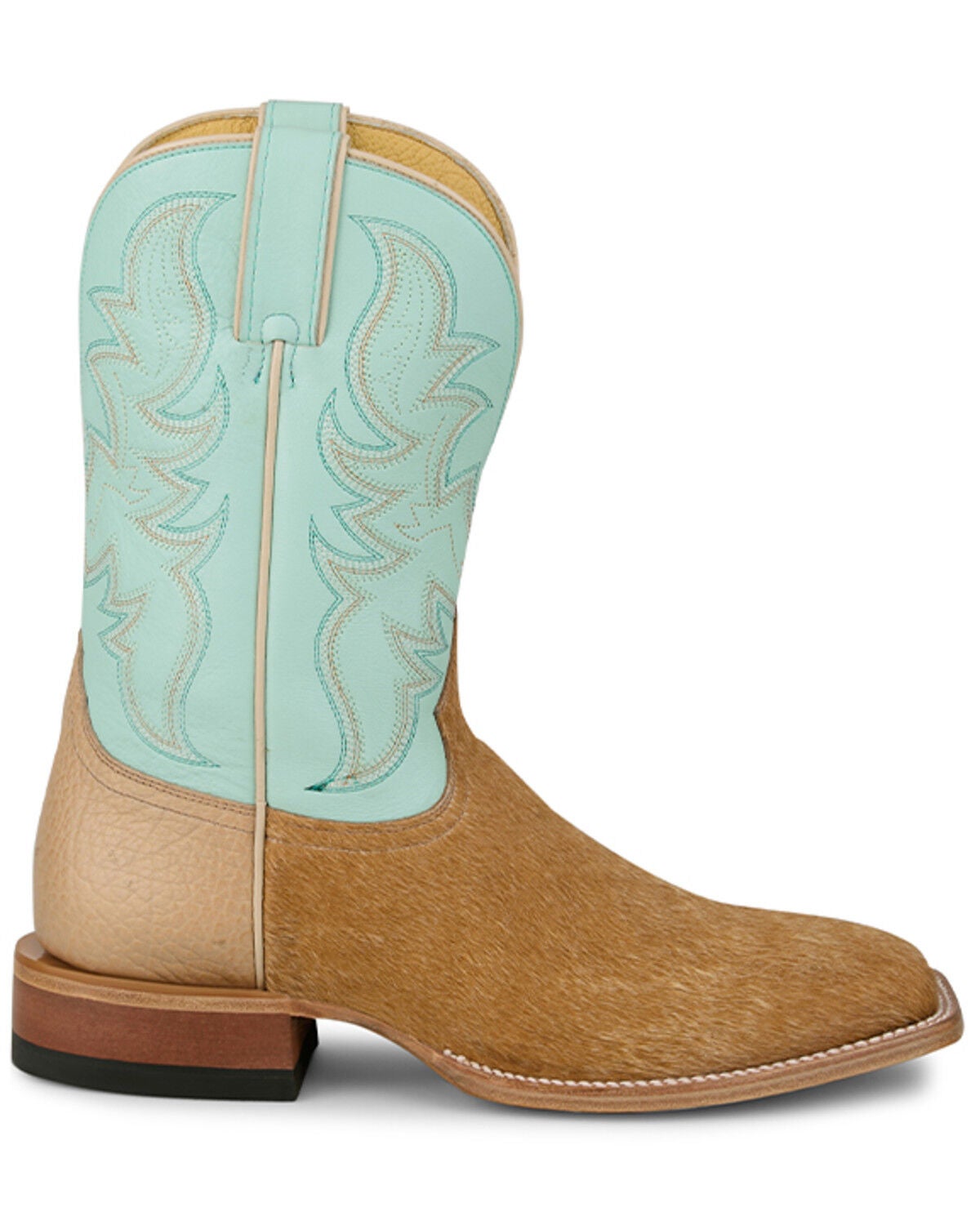 Image #2 - Justin Men's Baron Hair On Western Boots - Broad Square Toe, Tan, hi-res