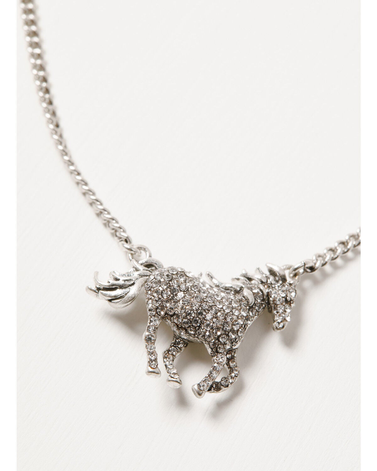 Image #2 - Lainey Wilson Women's Pav&eacute; Horse Necklace, Silver, hi-res