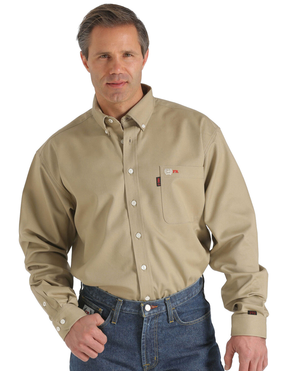 Image #1 - Cinch WRX Flame Resistant Solid Long Sleeve Button Down Western Shirt, , hi-res