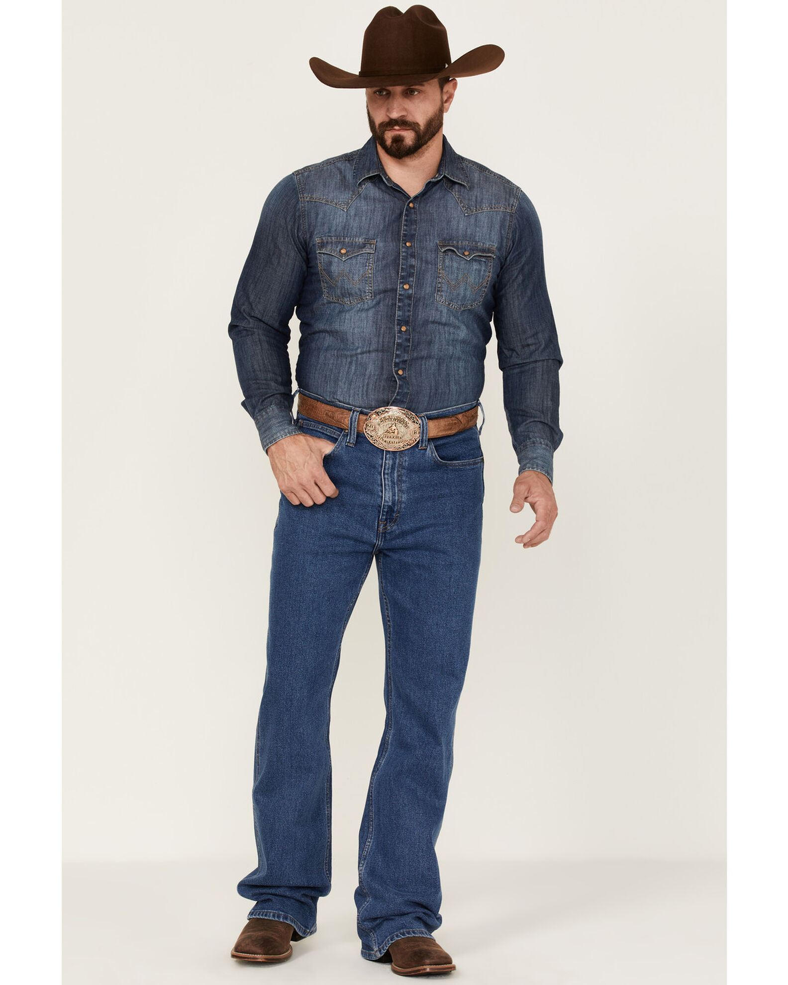 Blue Ranchwear Men s Buckaroo Medium Wash Stretch Regular Bootcut