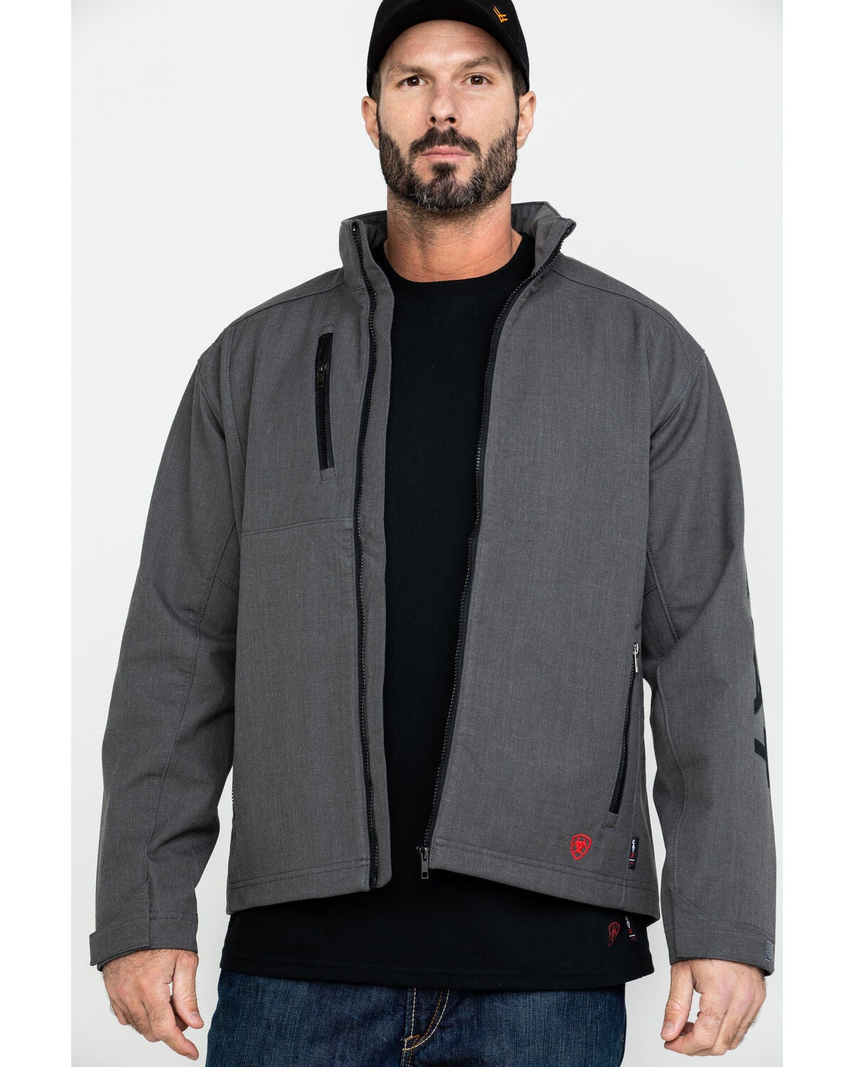 Ariat Men's FR Team Logo Work Jacket, Grey, hi-res