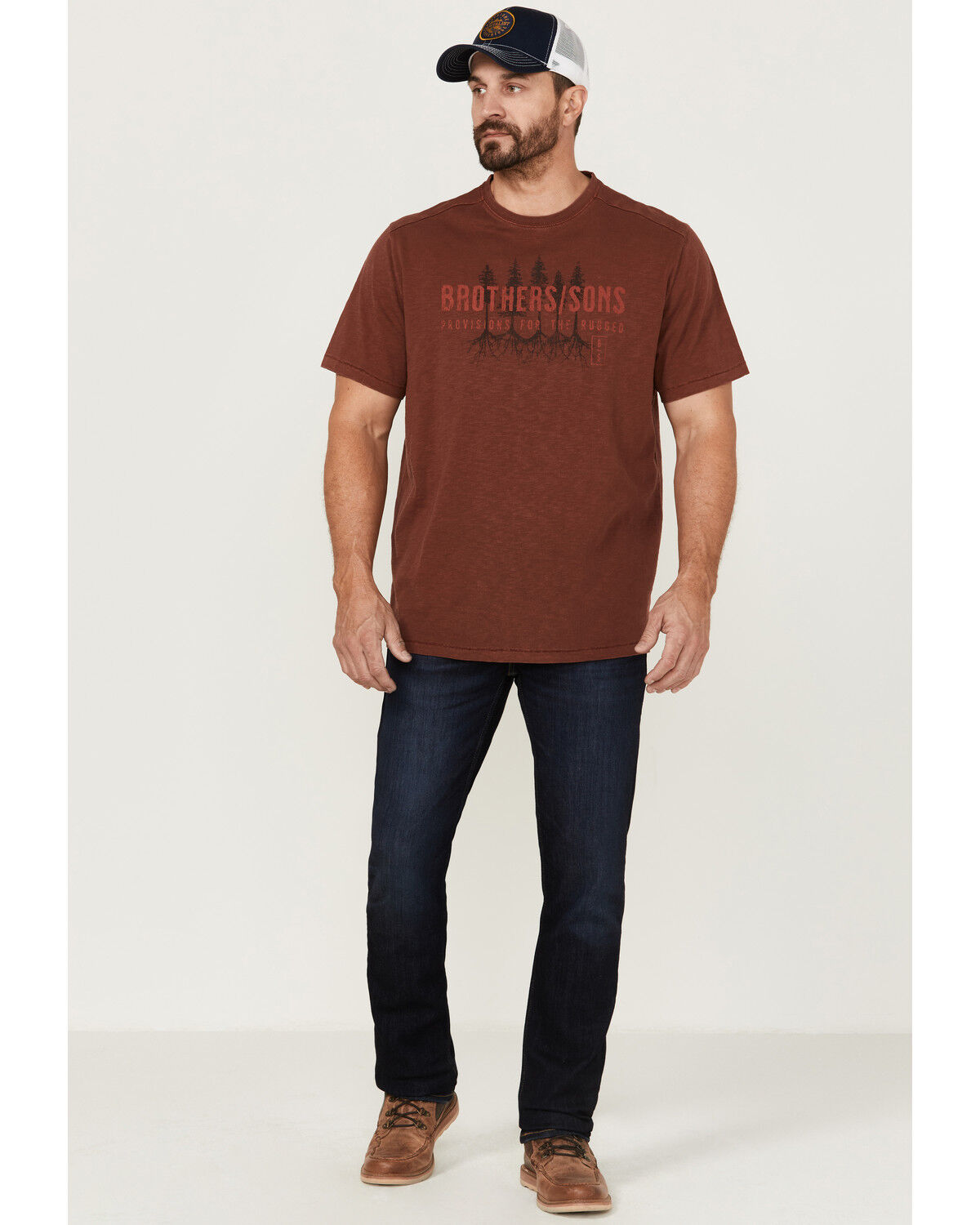 Image #2 - Brothers and Sons Men's Badlands Treeline Graphic T-Shirt, Red, hi-res