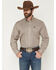 Image #1 - Cinch Men's Striped Print Tencel Long Sleeve Button-Down Western Shirt, Brown, hi-res