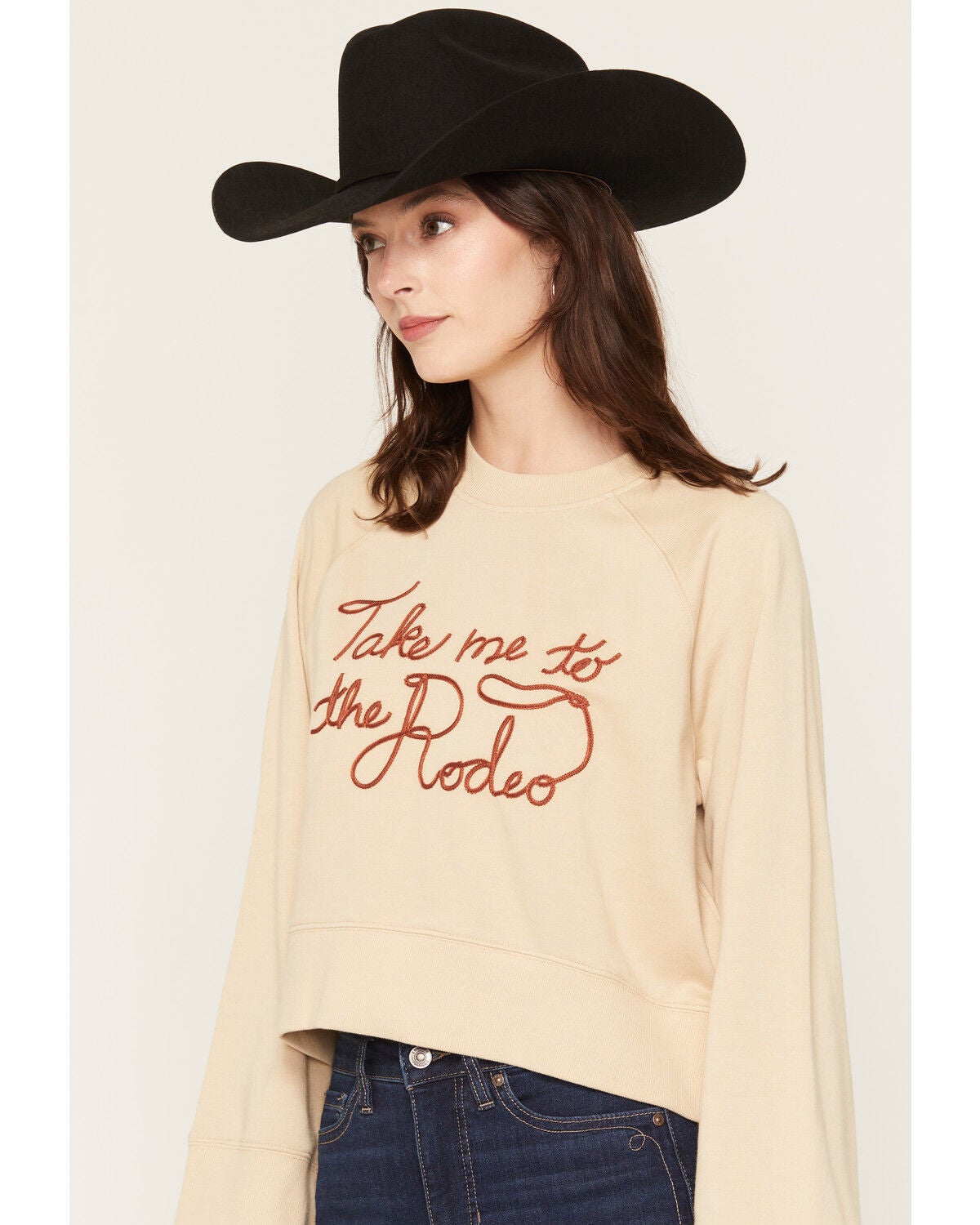 Image #2 - Ariat Women's Rodeo Sydney Graphic Sweatshirt, Cream, hi-res