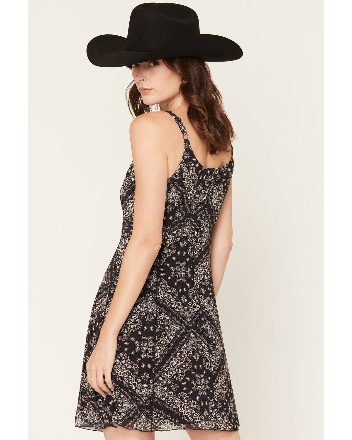 Image #4 - Idyllwind Women's Blackmoor Bandana Print Mesh Mini Dress, Black, hi-res