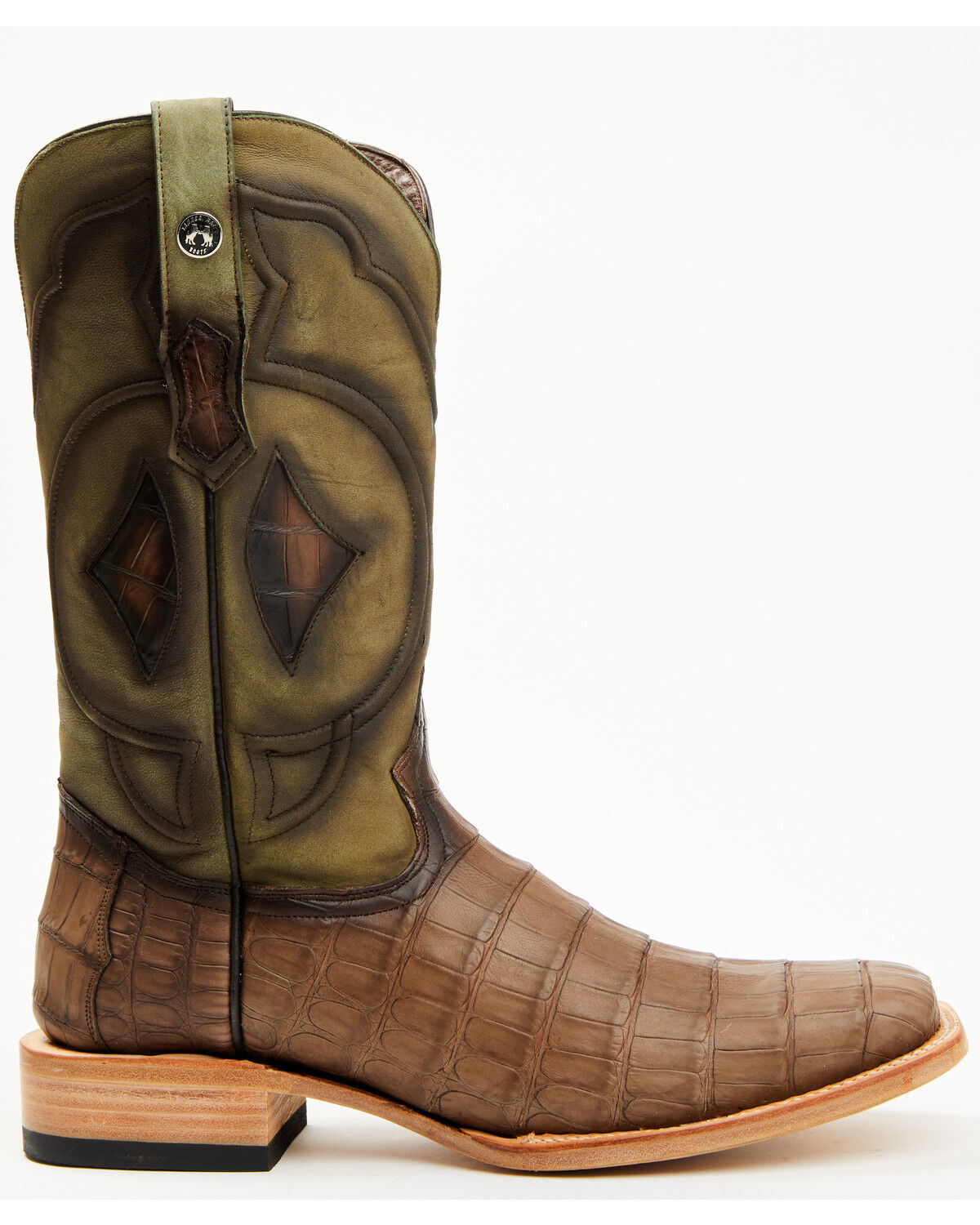 Image #2 - Tanner Mark Men's Exotic Caiman Tall Western Boots - Broad Square Toe, Brown, hi-res