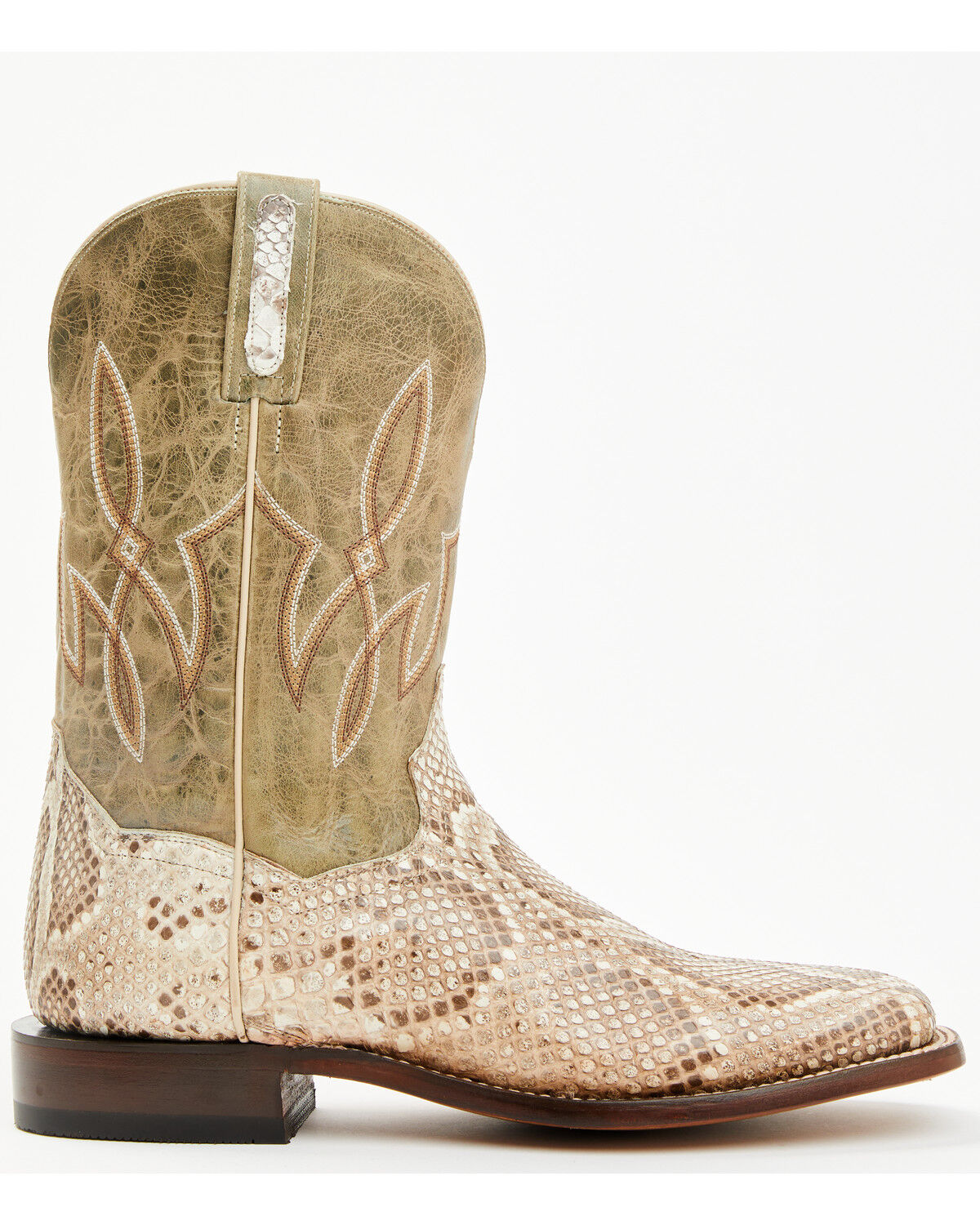 Image #2 - Dan Post Men's Exotic Python Western Boots - Broad Square Toe, Natural, hi-res
