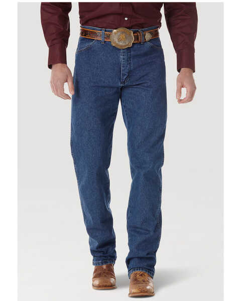 Image #1 - Wrangler Men's Medium Wash High Rise Original Cowboy Bootcut Jeans - Tall, Blue, hi-res
