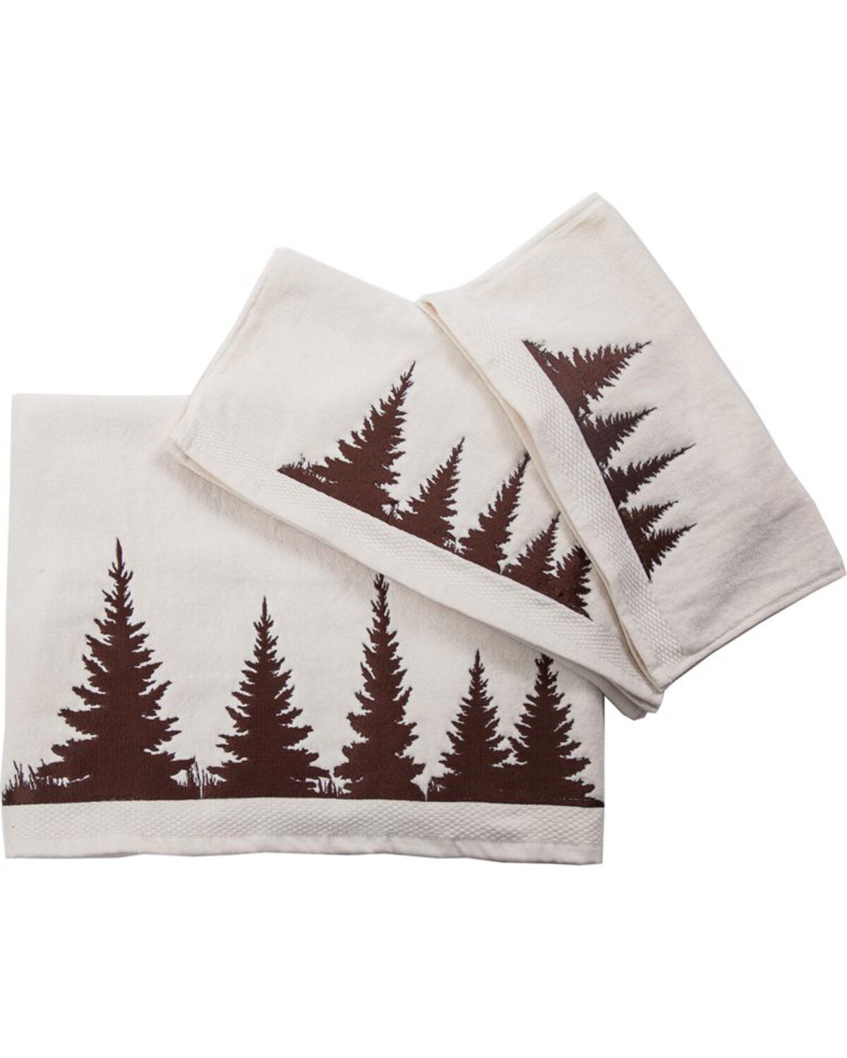 Image #1 - HiEnd Accents Clearwater Pines Towel Set - 3 Piece, Cream, hi-res