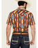 Image #4 - Rock & Roll Denim Men's Southwestern Print Short Sleeve Snap Stretch Western Shirt, Orange, hi-res
