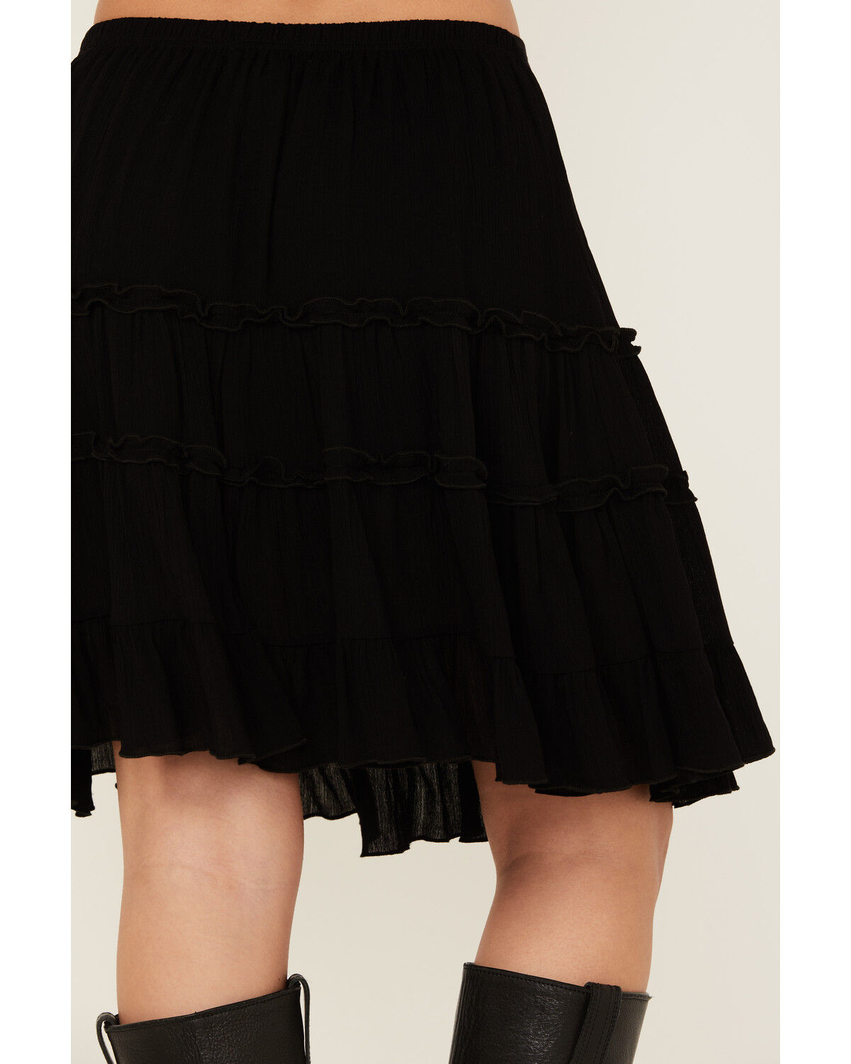 Image #4 - Wild Moss Women's Ruffle Mini Skirt, Black, hi-res
