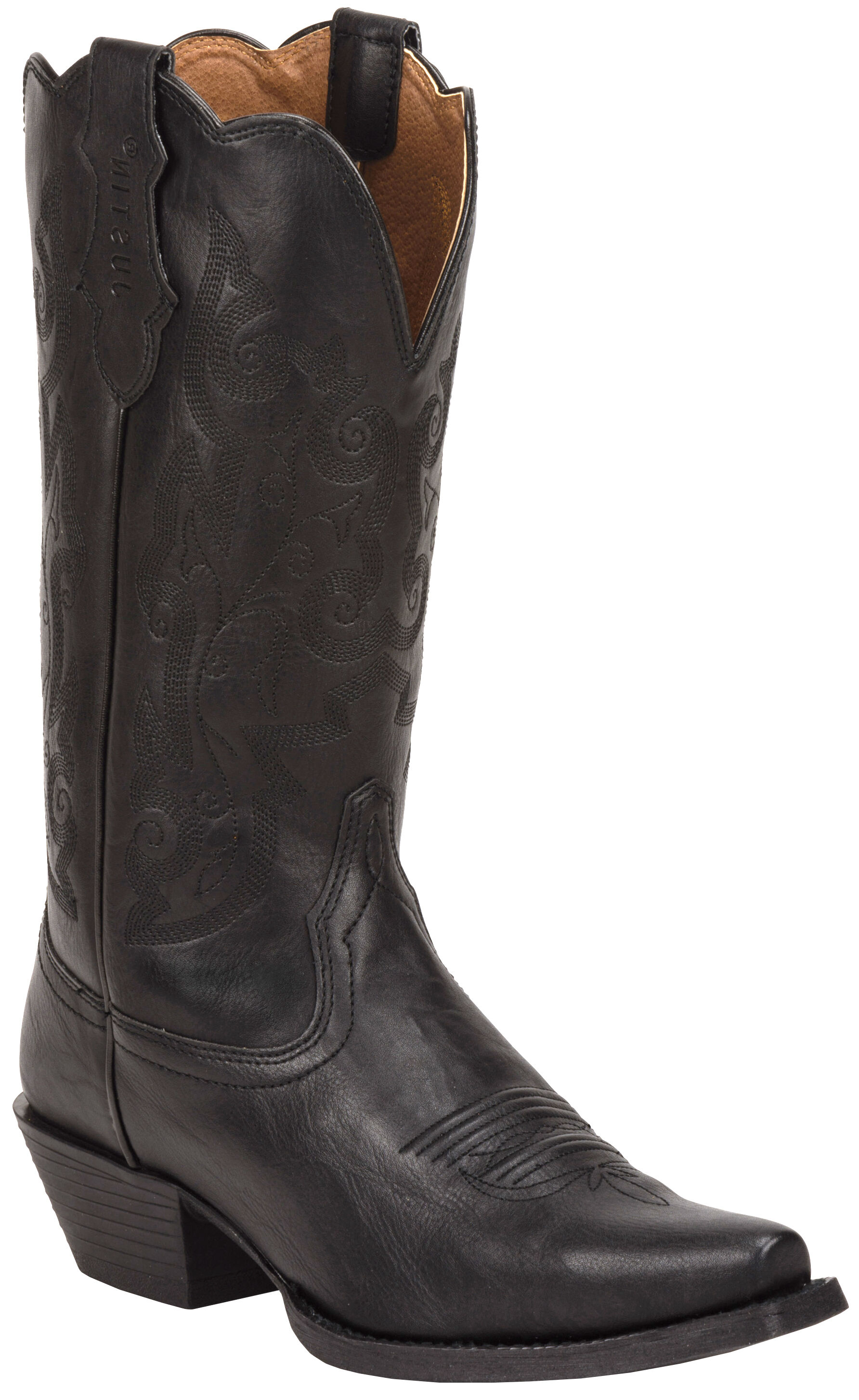 black snip toe cowgirl boots