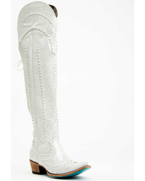 Boot Barn X Lane Women's Exclusive Lexington Pearl Western Bridal Boots - Snip Toe, White, hi-res