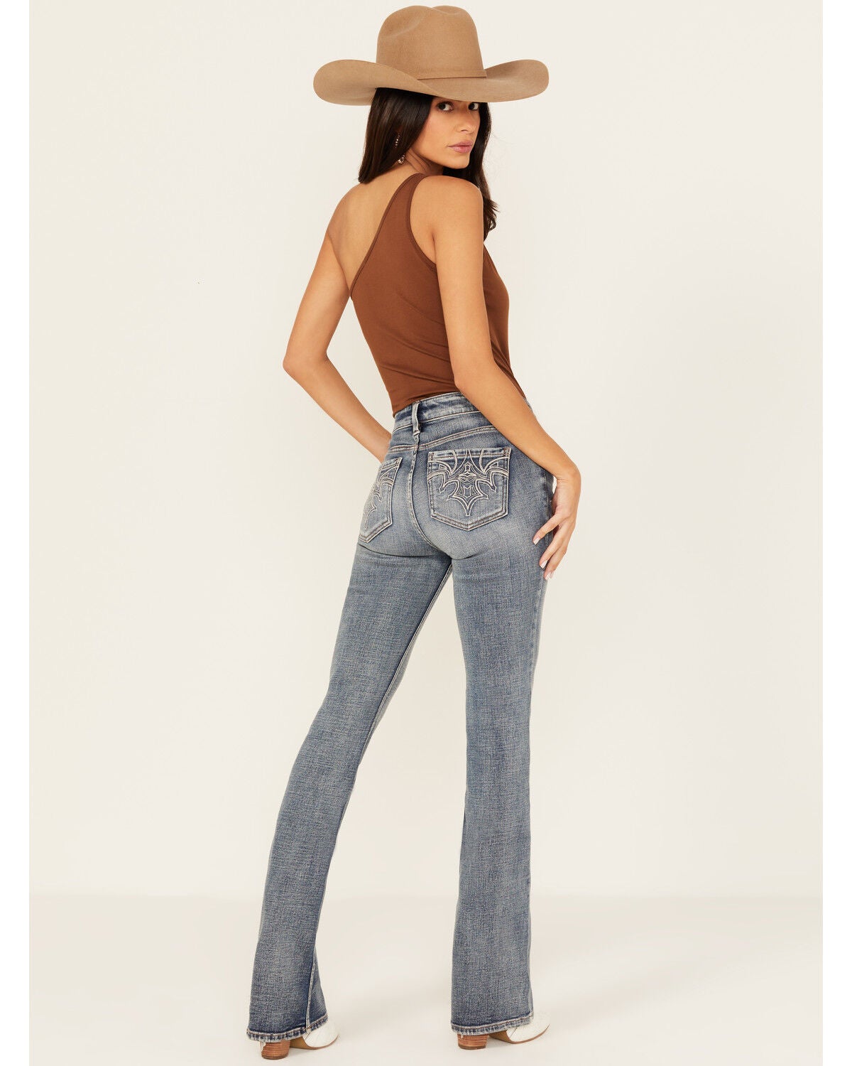Shyanne Women's Aria Mid Rise Bootcut Stretch Denim Jeans,