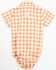 Image #3 - Cowboy Hardware Infant Boys' Plaid Print Short Sleeve Pearl Snap Onesie , Orange, hi-res