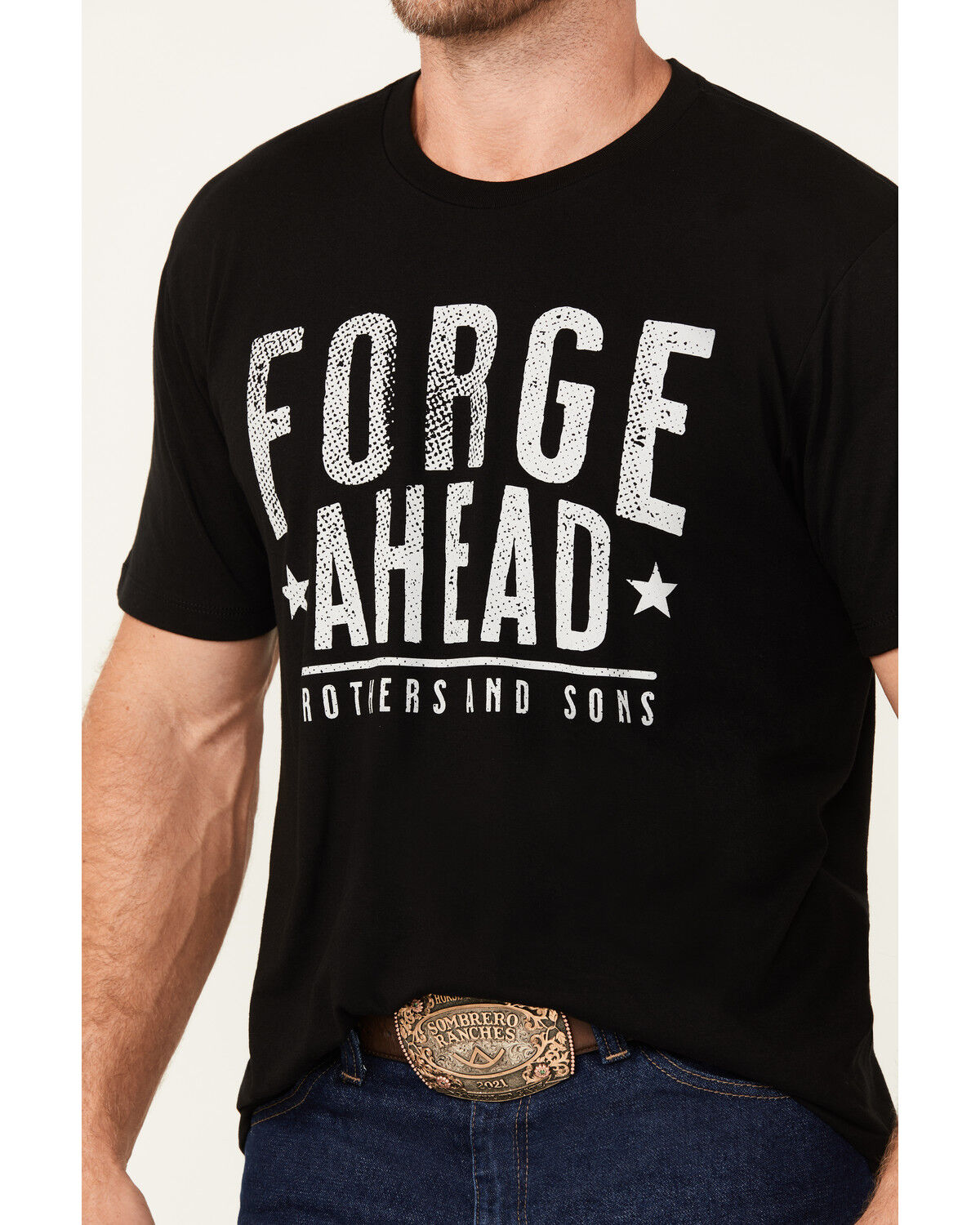 Image #3 - Brothers and Sons Men's Forge Ahead Short Sleeve Graphic T-Shirt, Black, hi-res