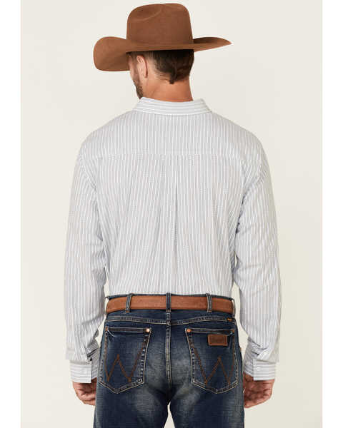 Cody James Core Men's Positive Dobby Stripe Long Sleeve Button Down Western Shirt , White, hi-res