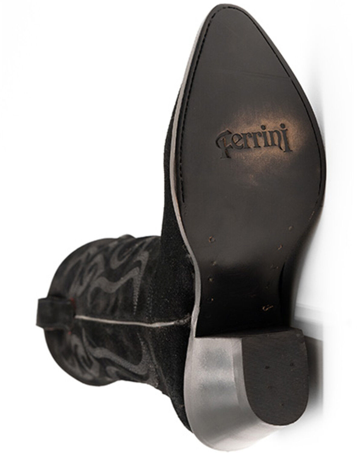 Image #7 - Ferrini Women's Quinn Roughout Western Boots - Round Toe, Black, hi-res