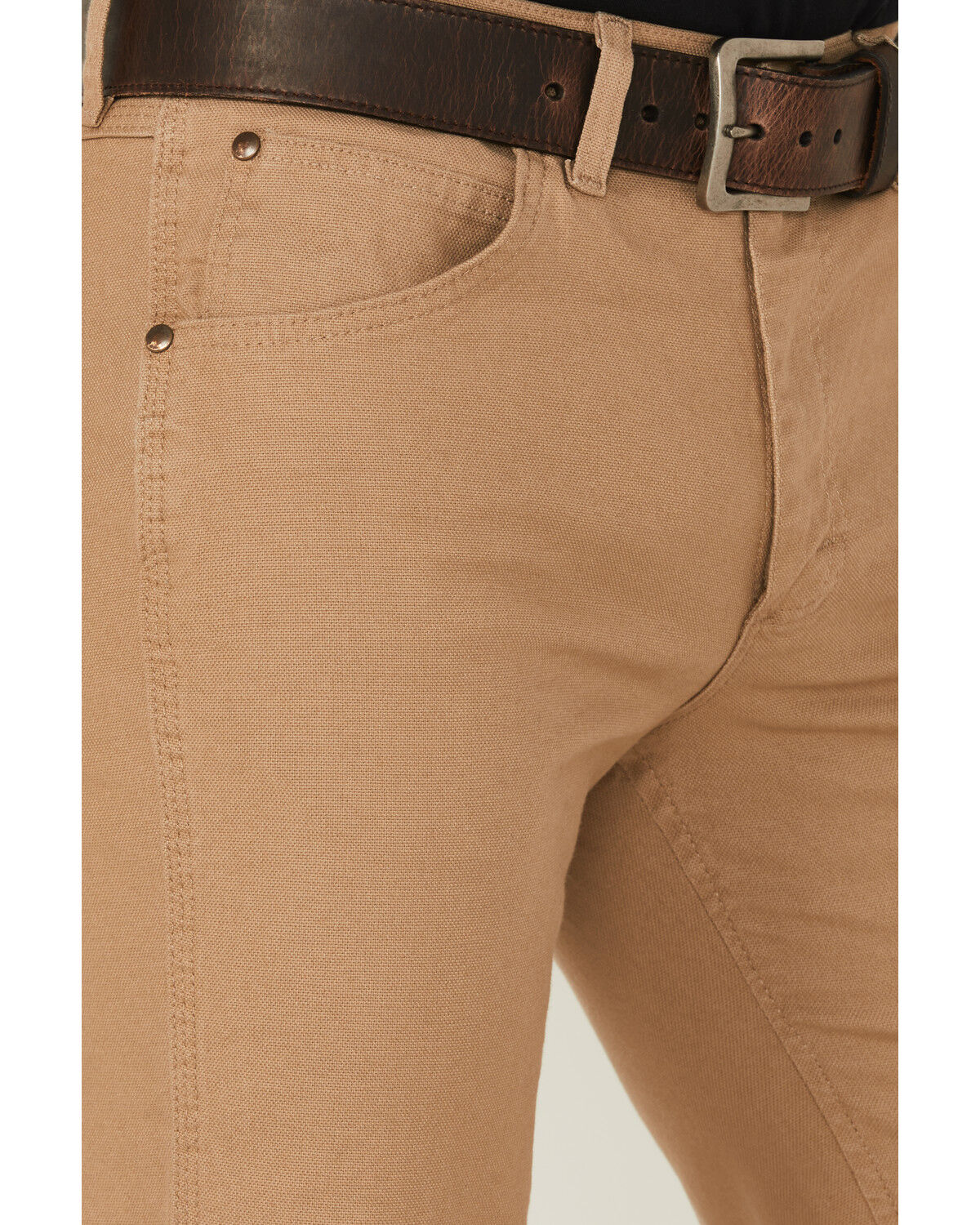 Image #2 - Wrangler Men's Tough Comfort Performance Slim Straight Canvas Jeans - Tall, Wheat, hi-res