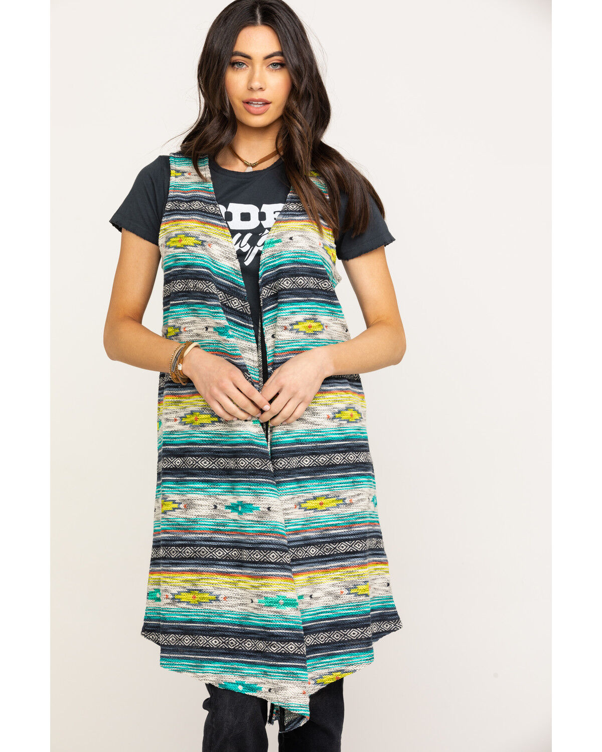Image #1 - Ariat Women's Joshua Tree Striped Vest, Multi, hi-res