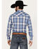 Image #4 - Ely Walker Men's Plaid Print Long Sleeve Pearl Snap Western Shirt, Blue, hi-res