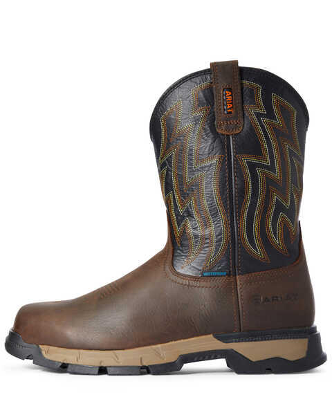 Image #2 - Ariat Men's Rebar Flex Waterproof Western Work Boots - Soft Toe, Brown, hi-res