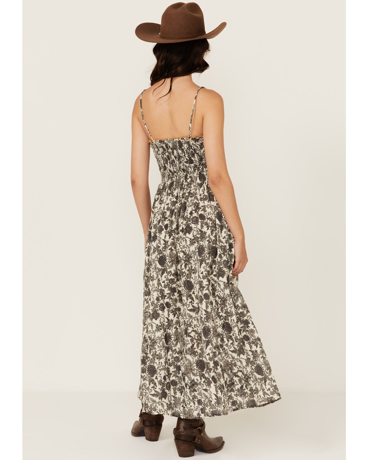 Image #4 - Free People Women's Sweet Nothings Floral Print Midi Dress, Brown, hi-res