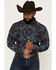 Image #1 - RANK 45&reg; Men's Rodeo Tech 2.0 Everglades Southwestern Print Long Sleeve Snap Stretch Performance Shirt, Navy, hi-res
