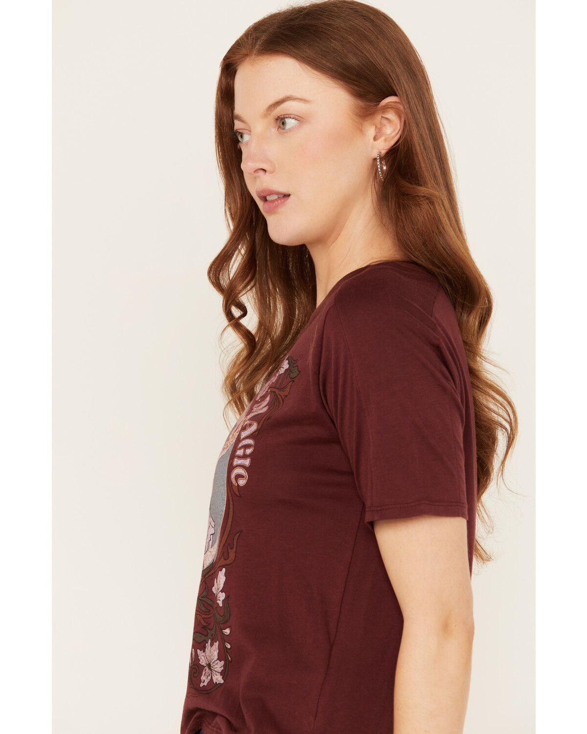 Image #2 - Shyanne Women's Moonlight and Magic Graphic Tee, Maroon, hi-res