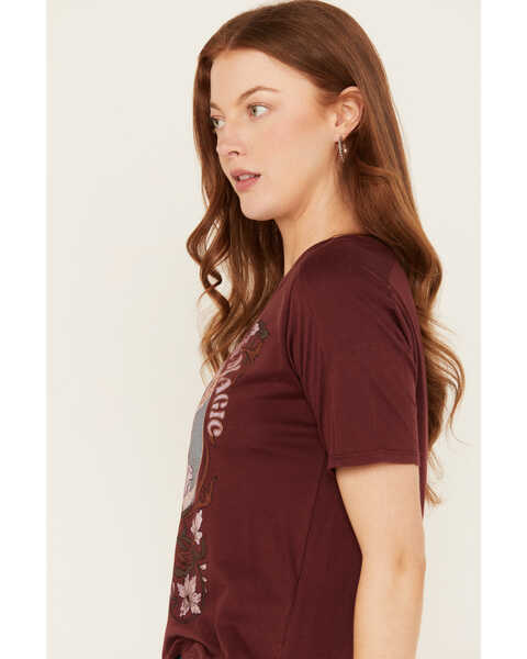 Image #2 - Shyanne Women's Moonlight and Magic Graphic Tee, Maroon, hi-res