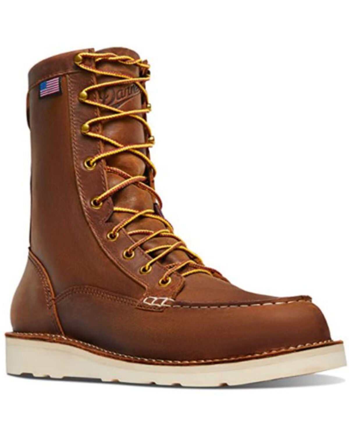 Danner Men's Bull Run Lace-Up Work Boots - Steel Toe, Brown, hi-res