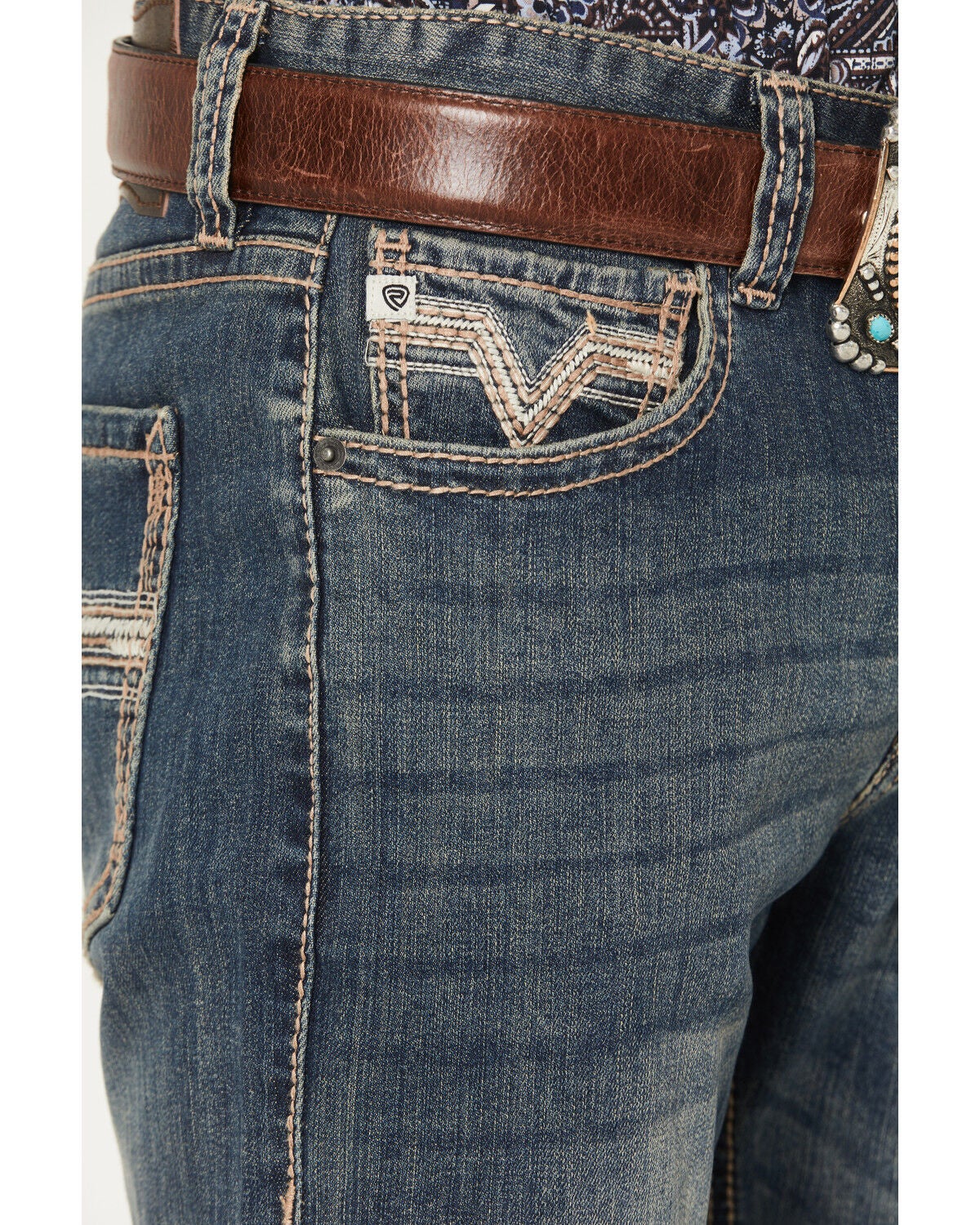 Image #2 - Rock & Roll Denim Men's Double Barrel Reflex Medium Wash Bootcut Stretch Denim Jeans, Medium Wash, hi-res
