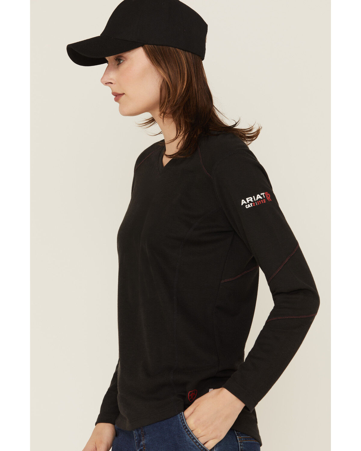 Image #2 - Ariat Women's FR Primo Baselayer Long Sleeve Shirt, Black, hi-res