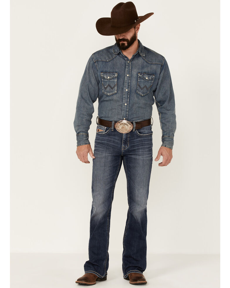 Cody James Core Men's Eight Seconds Medium Wash Performance Stretch Relaxed Bootcut Jeans , Blue, hi-res