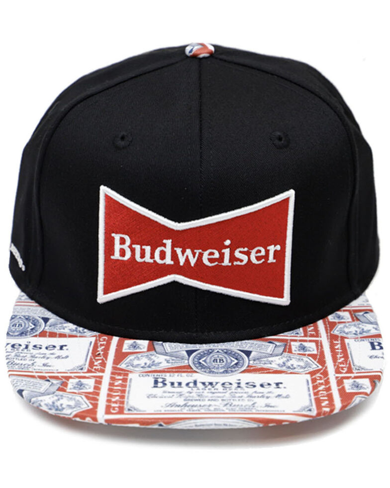 H Bar C Men's Budweiser 3D Embroidered Logo Ball Cap , Black, hi-res