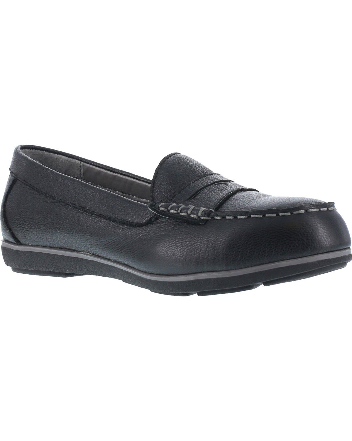 Image #1 - Rockport Women's Top Shore Penny Loafer Shoes - Steel Toe, Black, hi-res