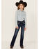 Image #3 - Shyanne Girls' Dreamcatcher Pocket Bootcut Jeans, Blue, hi-res