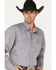 Image #2 - Roper Men's Large Geo Print Long Sleeve Pearl Snap Shirt, Grey, hi-res