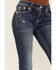 Image #4 - Miss Me Women's Medium Wash Mid Rise Cowhide Pocket Bootcut Stretch Denim Jeans, Medium Wash, hi-res