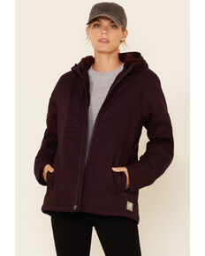 Ariat Women's Plum Perfect Rebar Duracanvas Insulated Zip-Front Work Jacket, Purple, hi-res