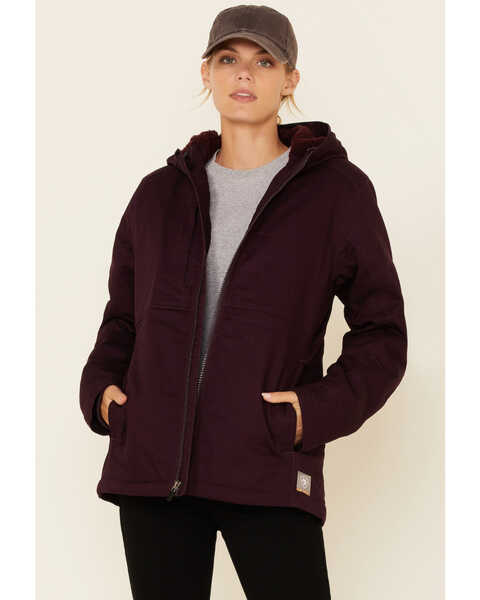 Image #1 - Ariat Women's Plum Perfect Rebar Duracanvas Insulated Zip-Front Work Jacket, Purple, hi-res