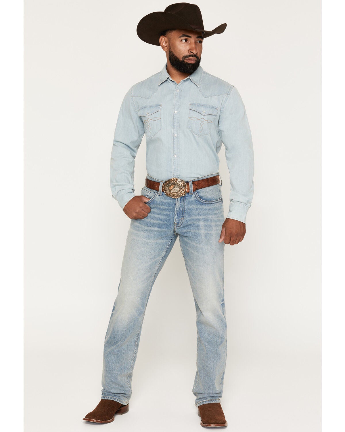 Cody James Men's Bunker Wash Jackson Slim Straight Stretch Denim Jeans, Light Wash, hi-res