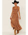 Image #2 - Scully Women's Lace-Up Jacquard Maxi Dress, Beige, hi-res