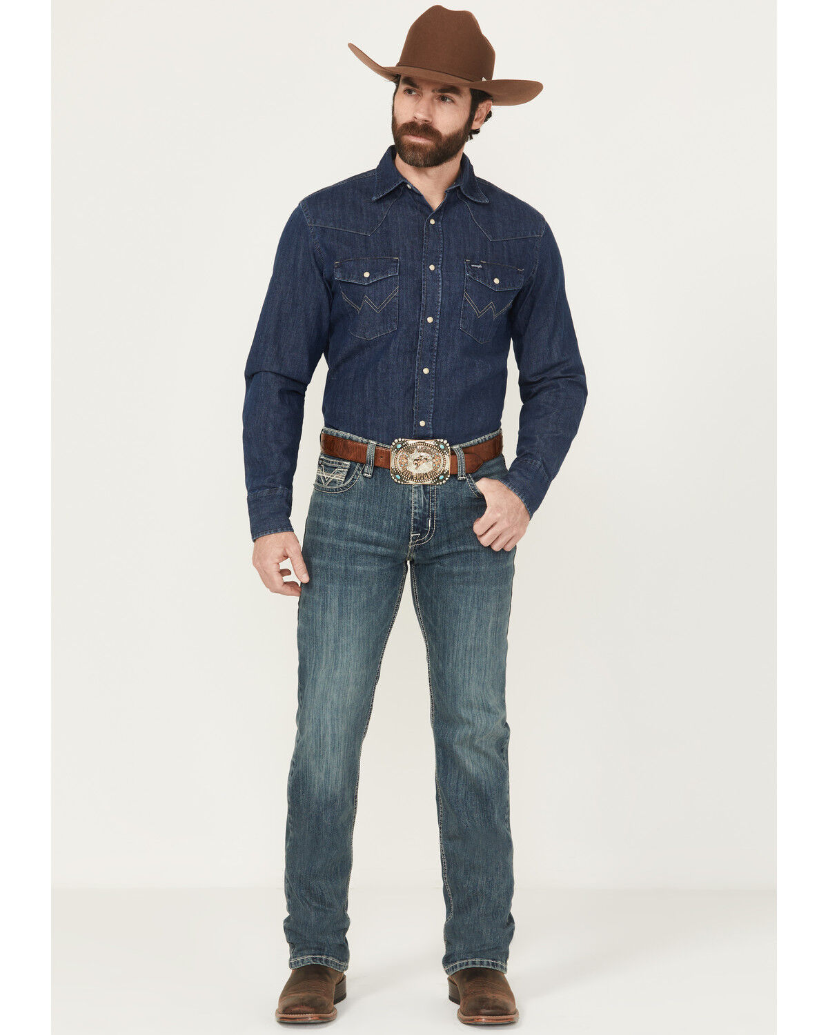 Image #1 - Rock & Roll Denim Men's Revolver Medium Wash Slim Straight Reflex Denim Jeans, Medium Wash, hi-res