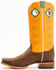 Image #3 - Justin Men's Billet Cowhide Leather Western Boots - Square Toe , Orange, hi-res