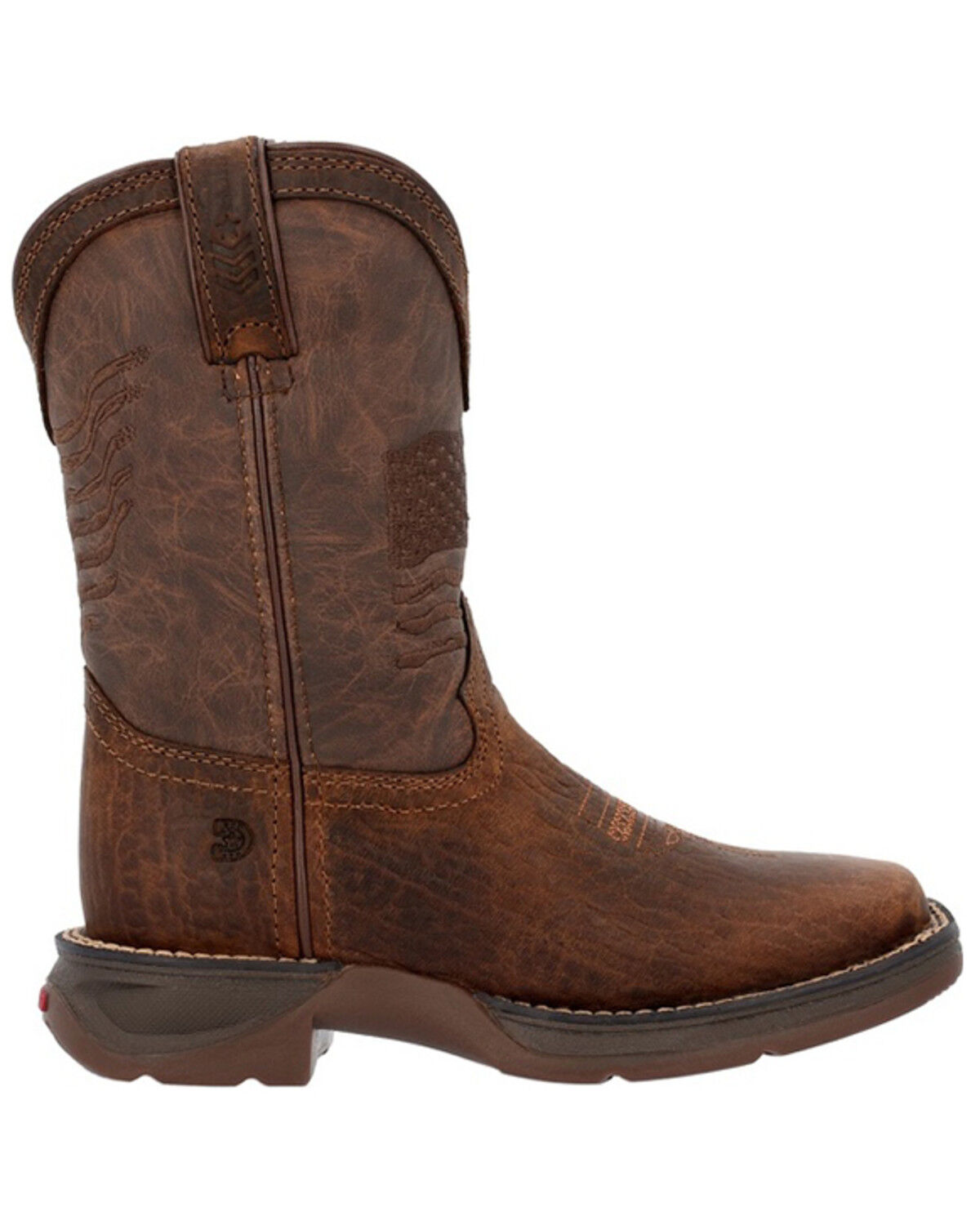 Image #2 - Durango Boys' Lil' Rebel western Boots - Broad Square Toe, Brown, hi-res