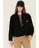 Image #1 - Carhartt Women's Rugged Flex® Loose Fit Heavyweight Duck Long Sleeve Button-Down Work Shirt, Black, hi-res