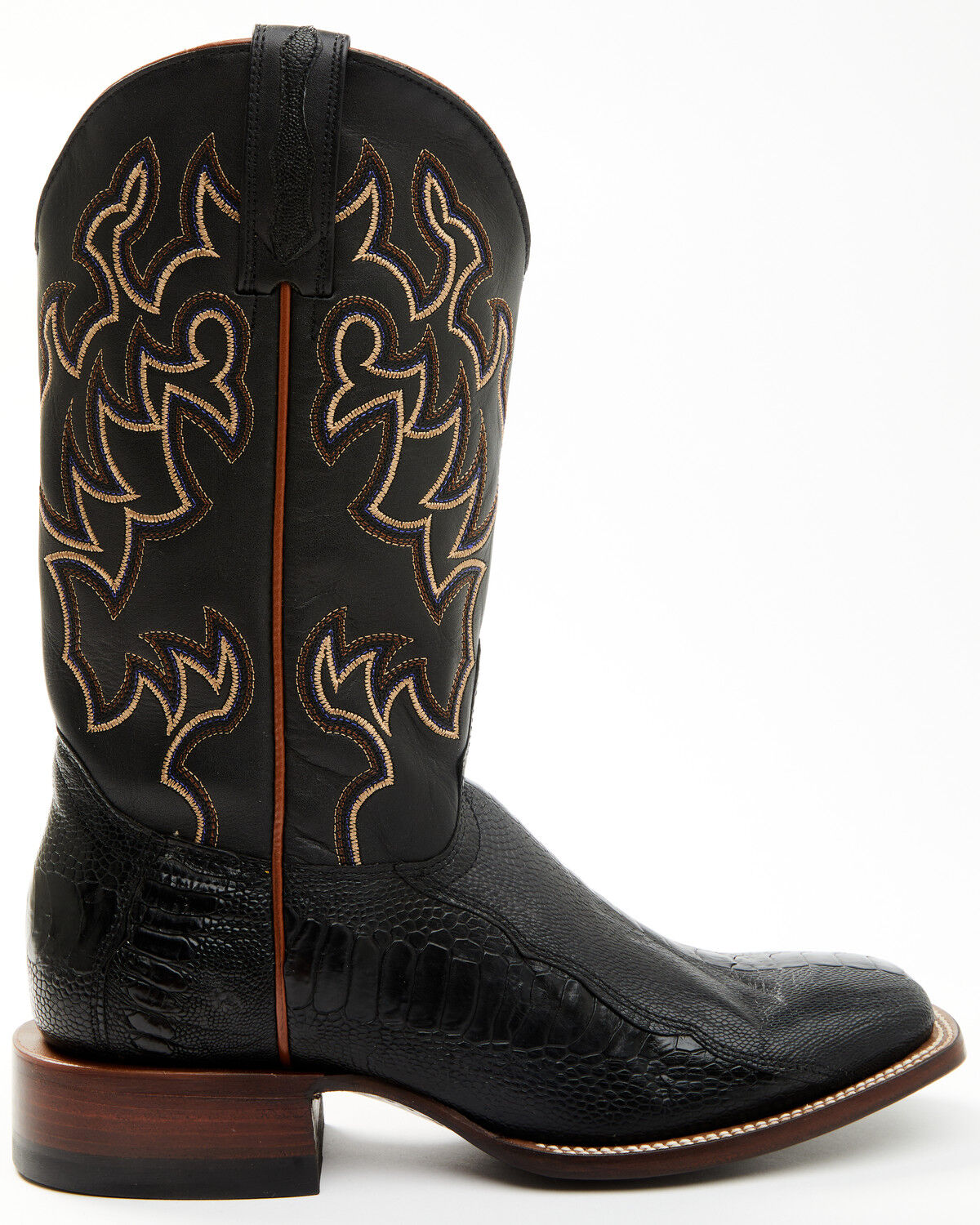 Image #2 - Cody James Men's Exotic Ostrich Leg Western Boots - Broad Square Toe, Black, hi-res